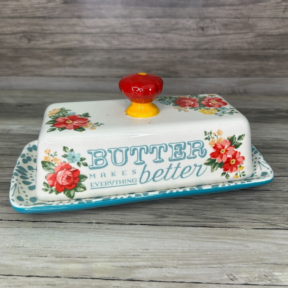 The Pioneer Woman Butter Makes Everything Better Floral Dish